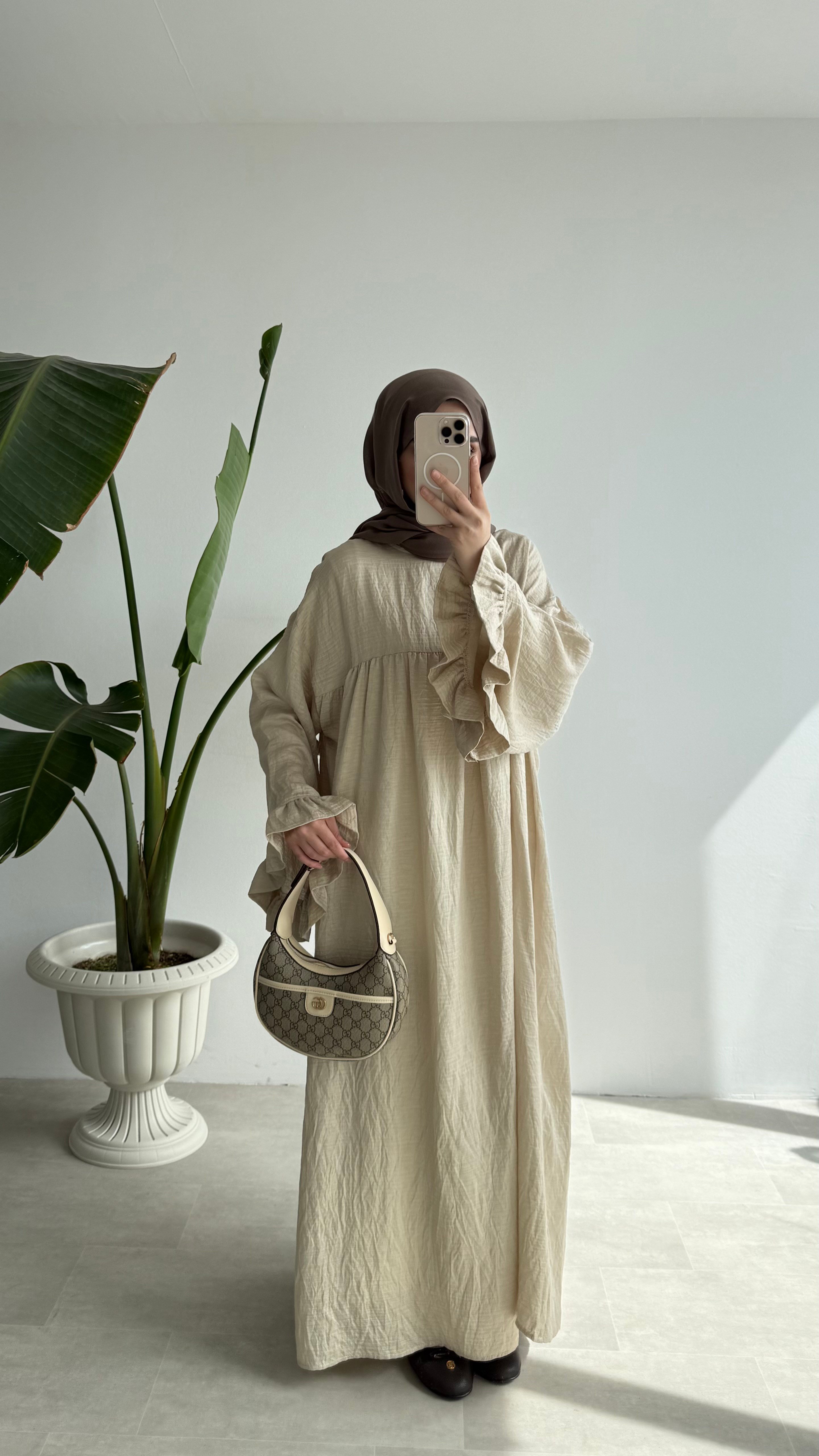 ALMISYENİ ELBİSE - BEJ