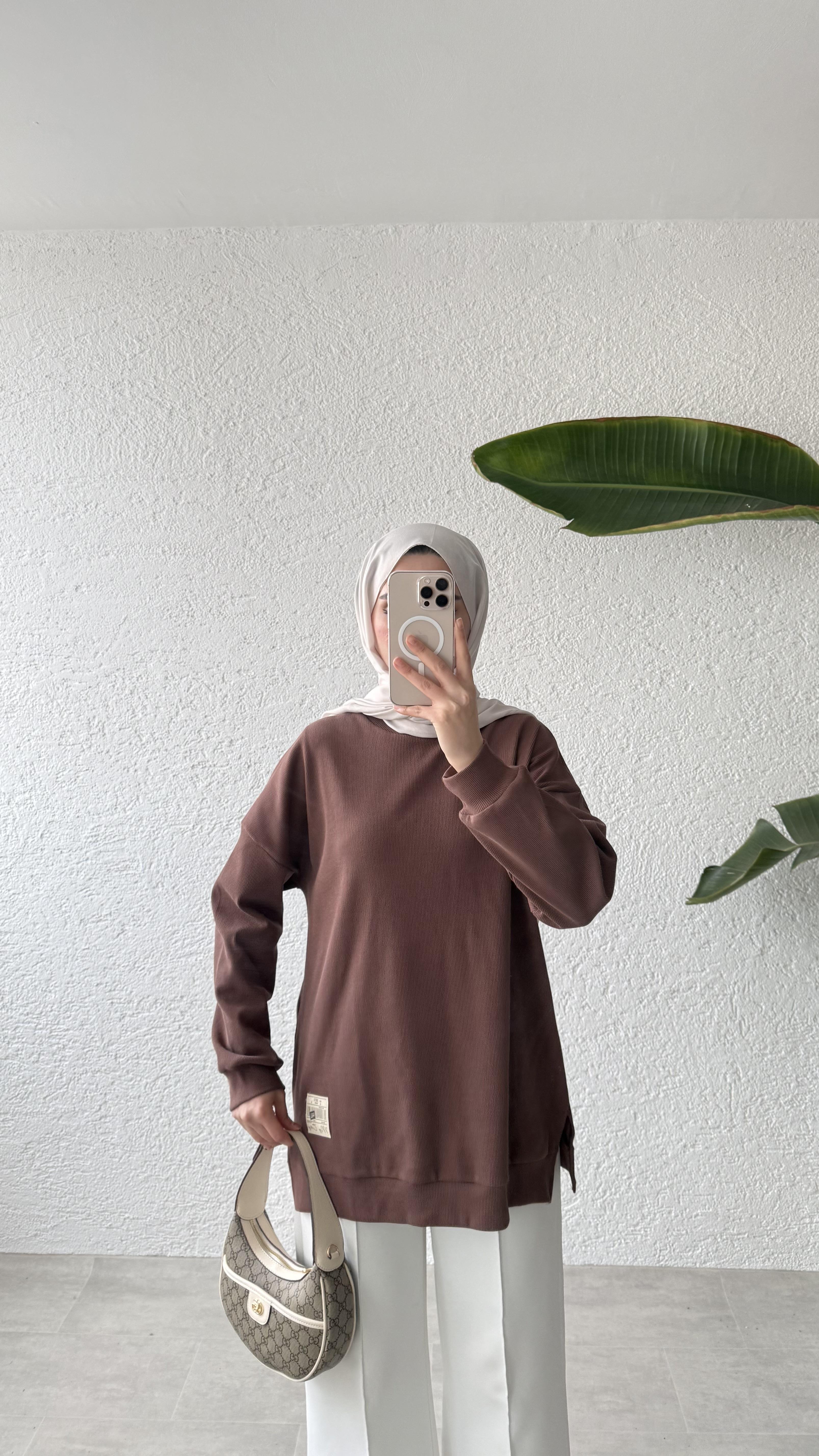 BASIC KAŞKORASE TUNİK - KAHVE