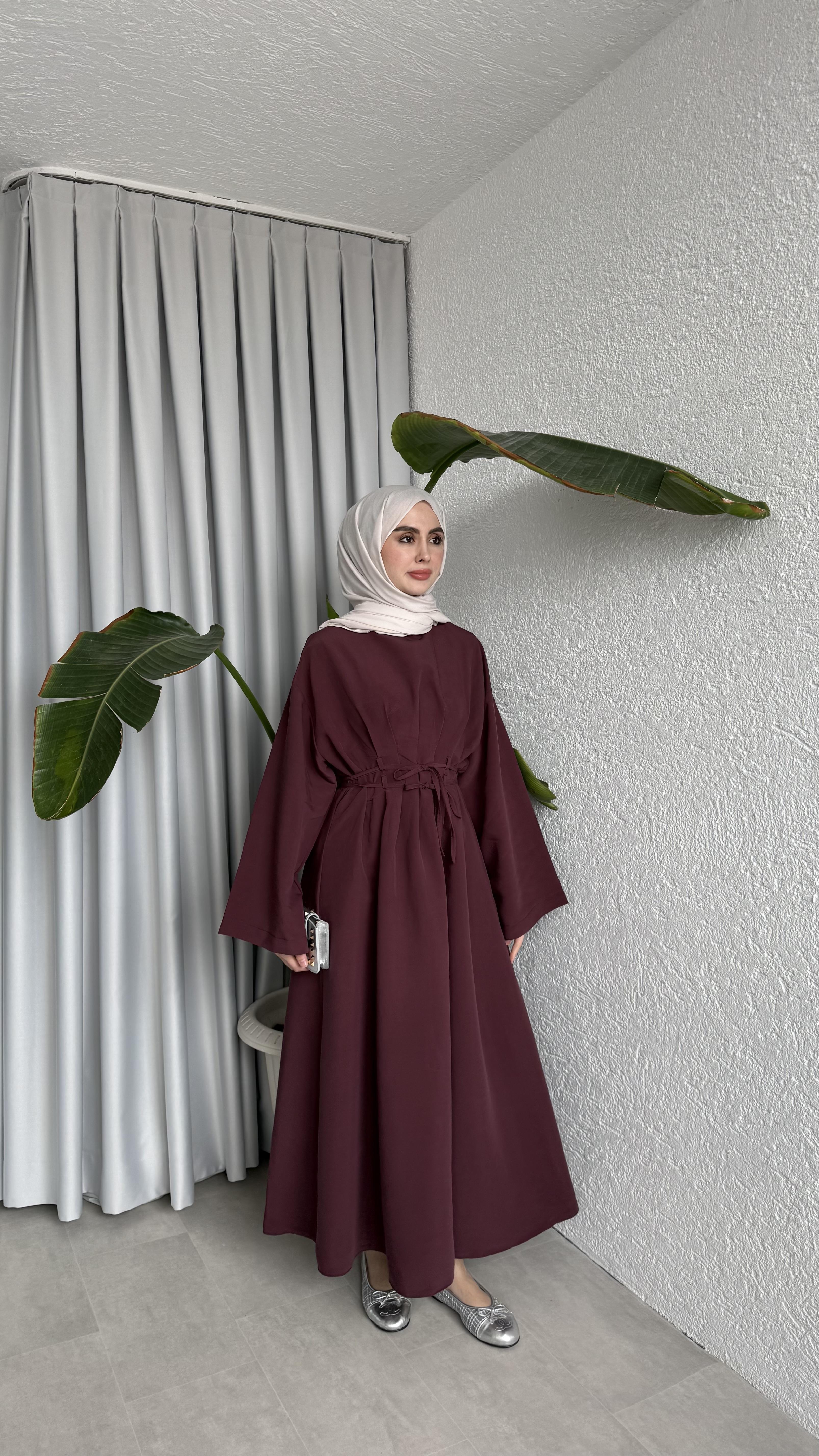 CUPRA BAĞLAMALI ELBİSE - MÜRDÜM