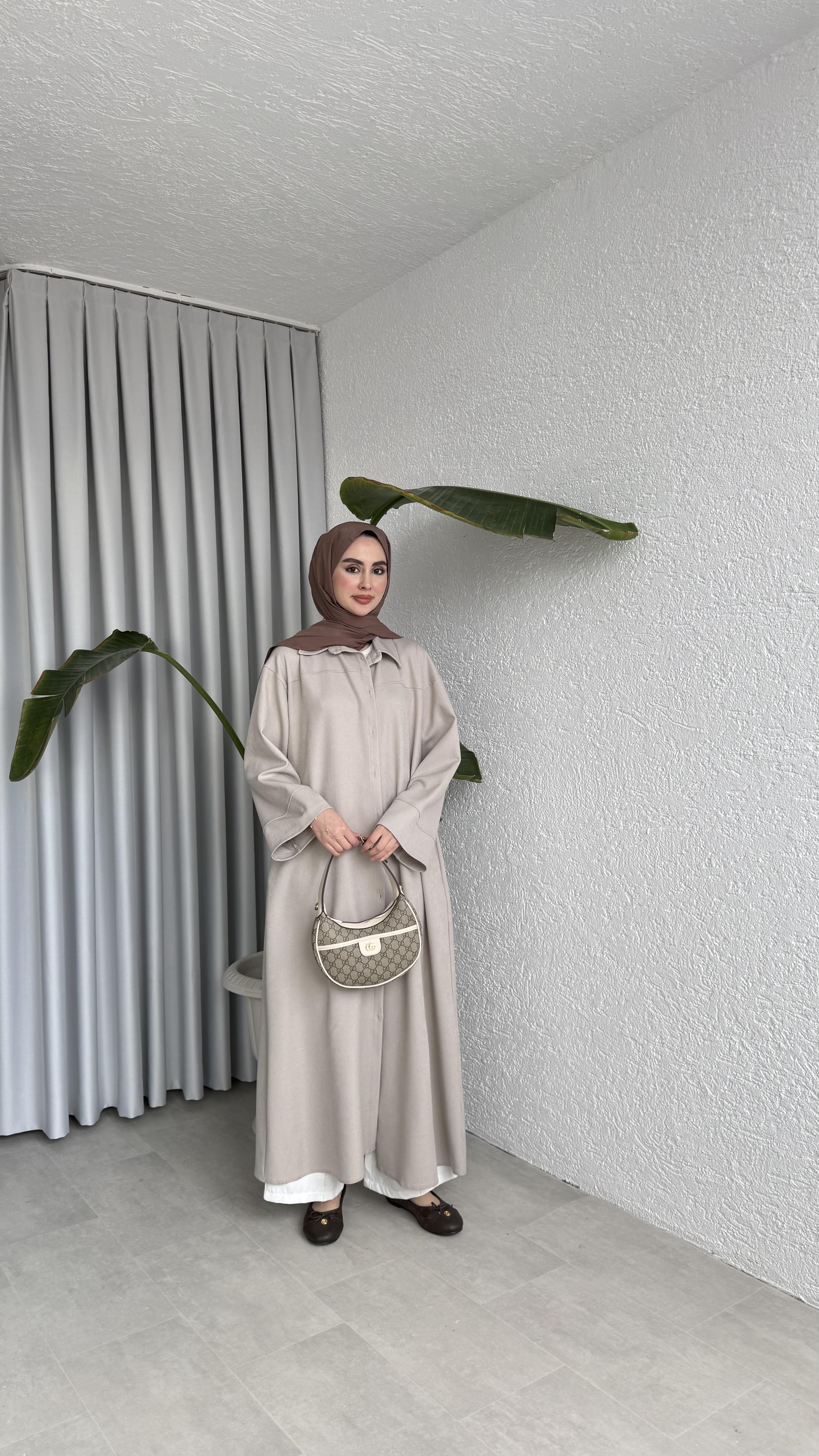 DÜĞMELİ ELBİSE - TAŞ