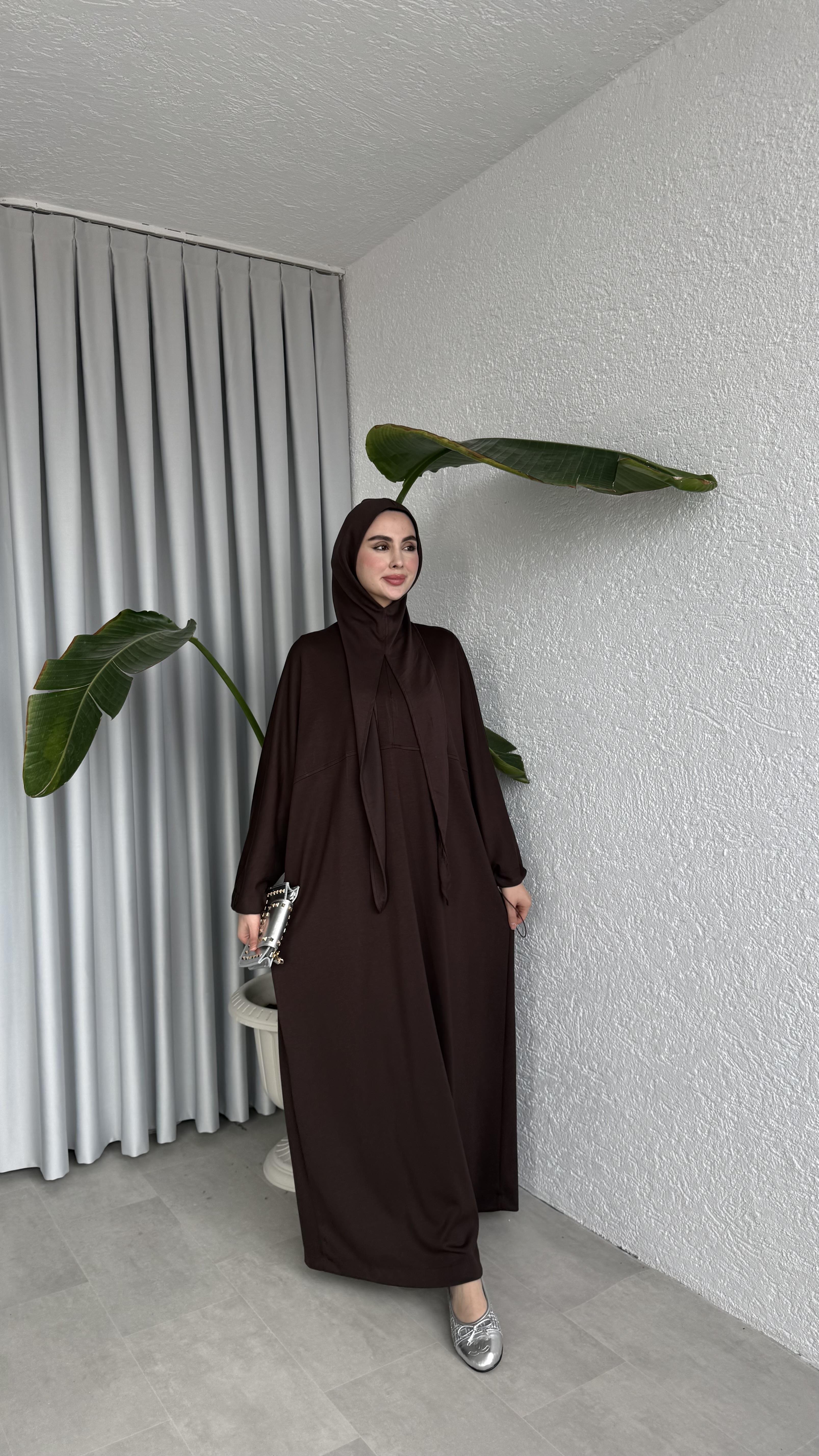 GİY-ÇIK ELBİSE - KAHVE