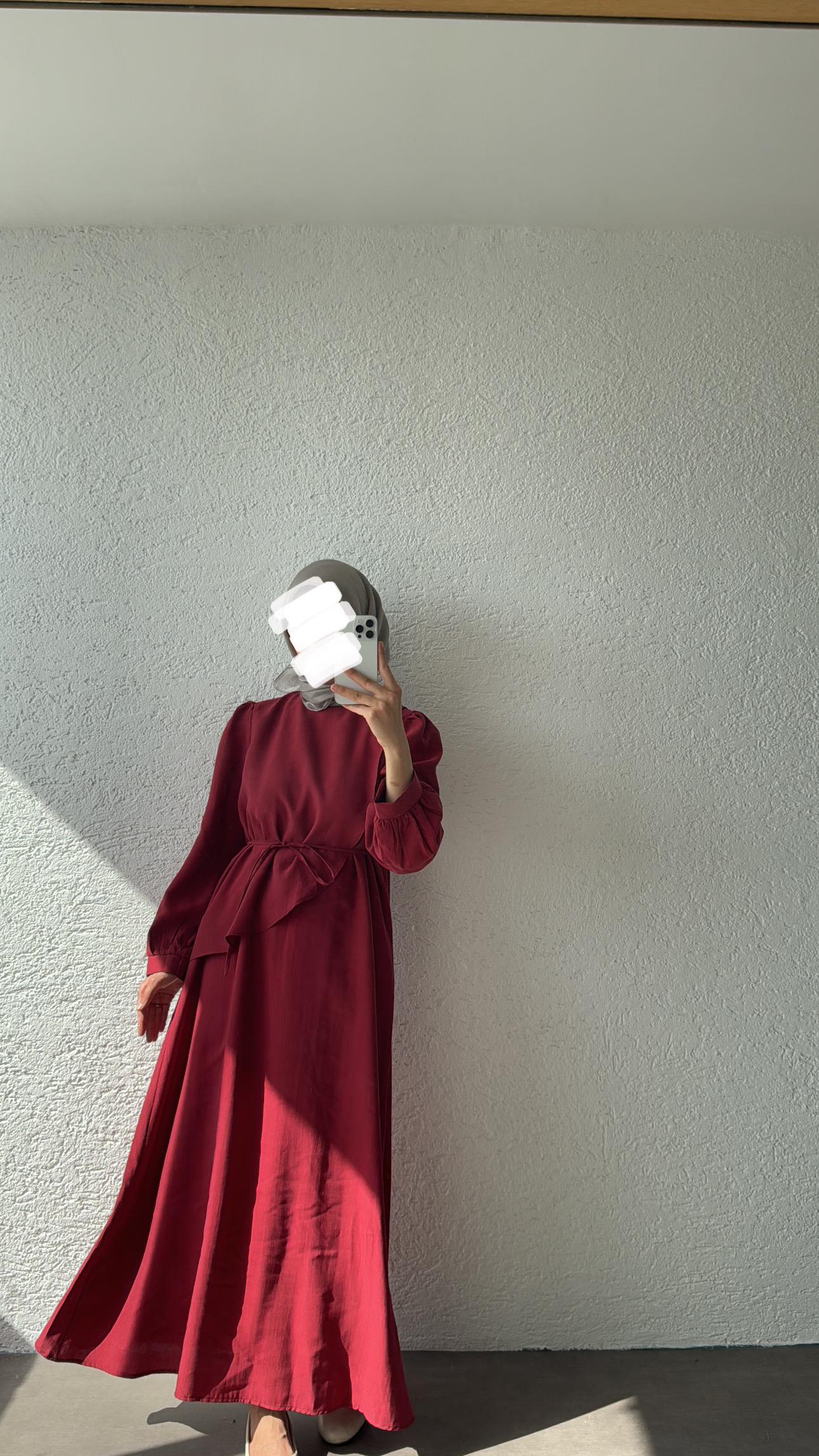 LEUR ELBİSE - BORDO