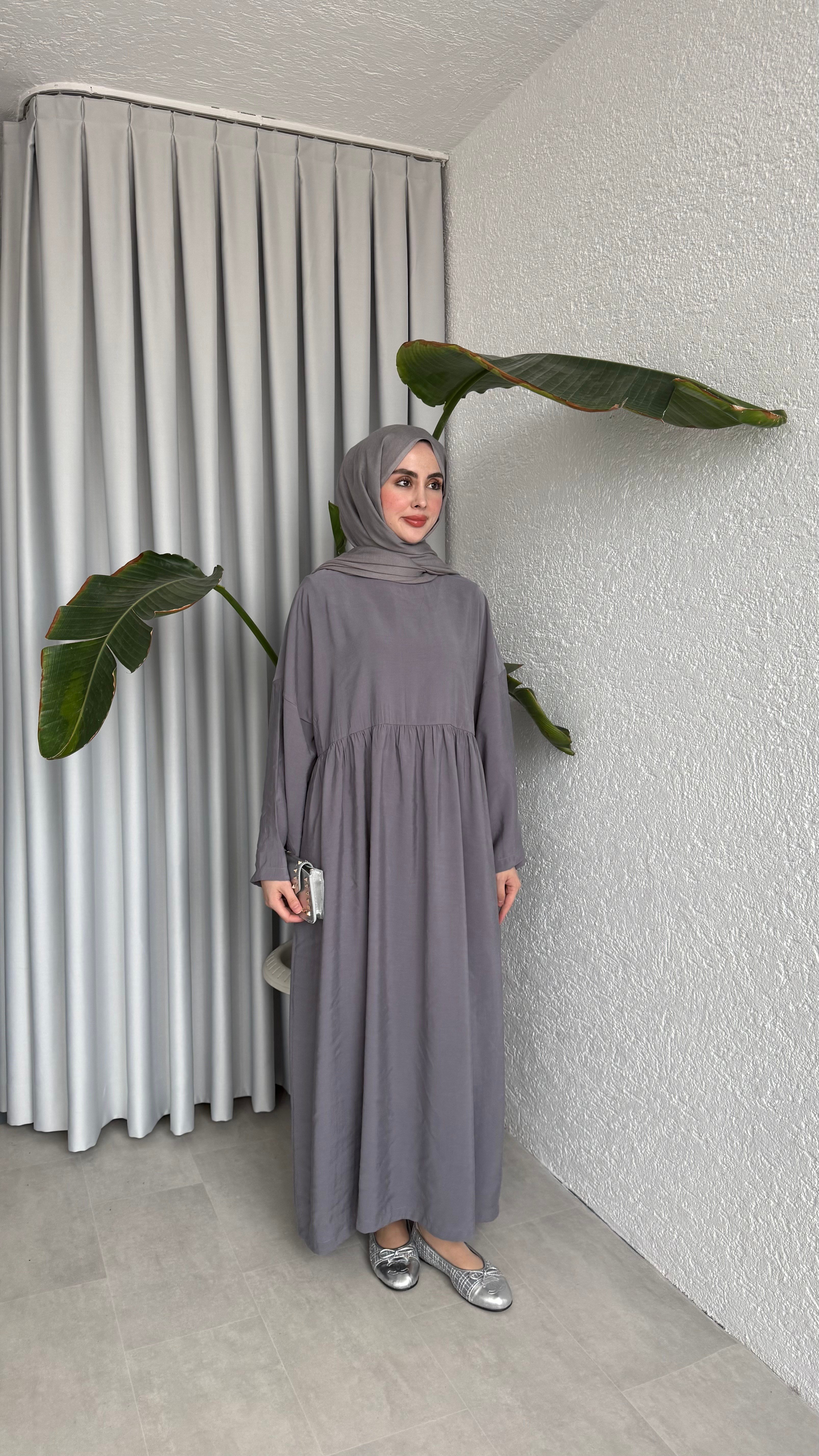 MOON CUPRA ELBİSE - GRİ