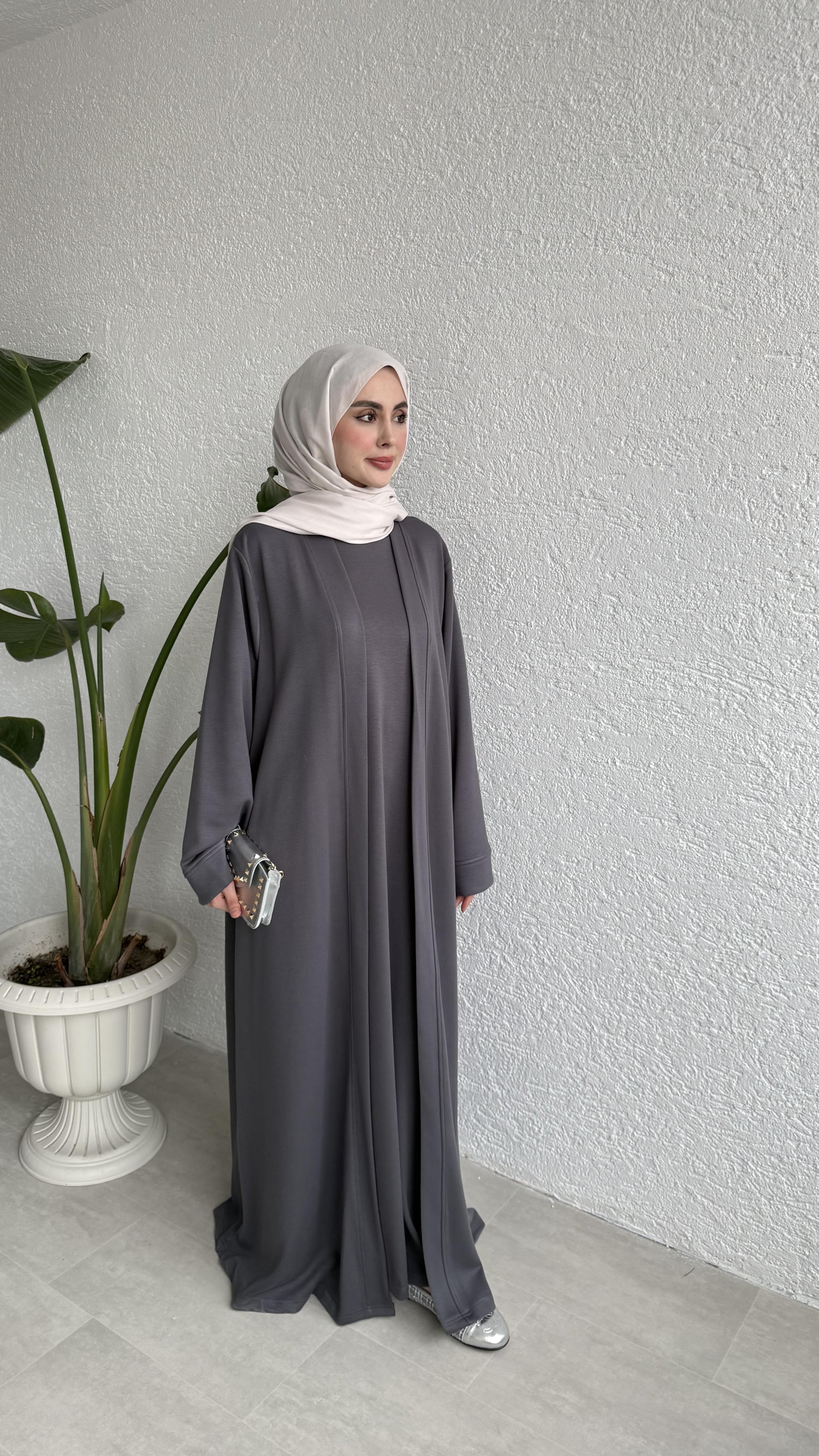 NOUR ABAYA TAKIM - ANTRASİT
