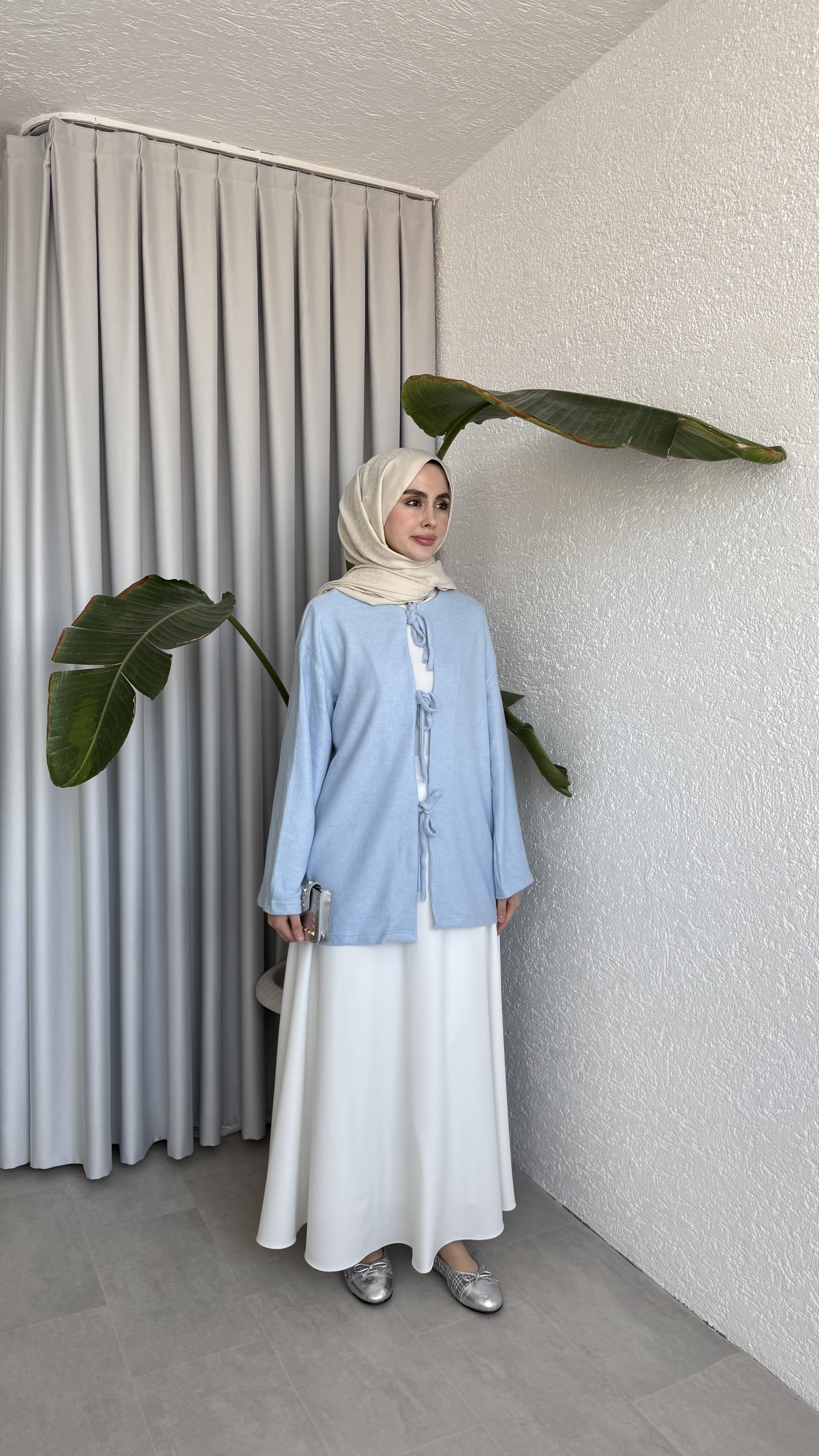 ÖNDEN BAĞLAMALI SÜPREM - BEBE MAVİSİ