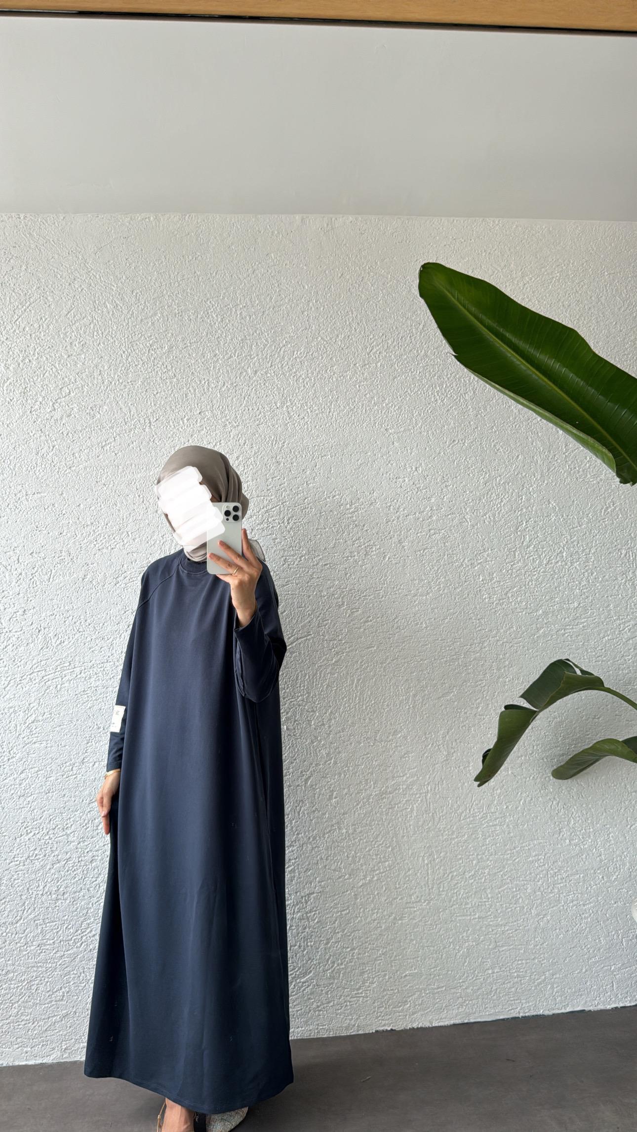 OVERSİZE UZUN RAHAT ELBİSE - ANTRASİT