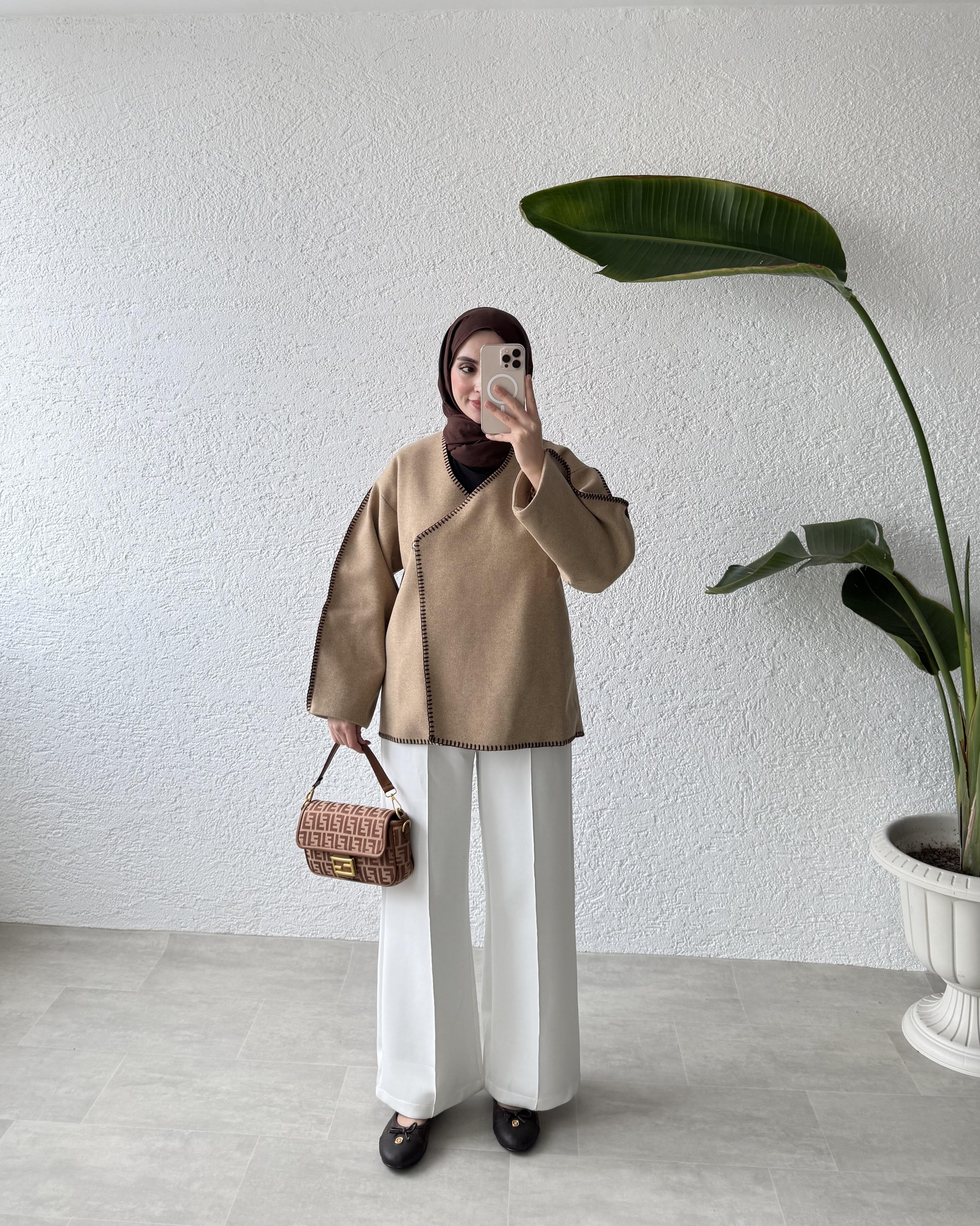 PREMİUM DİKİŞLİ KAŞE CEKET-CAMEL