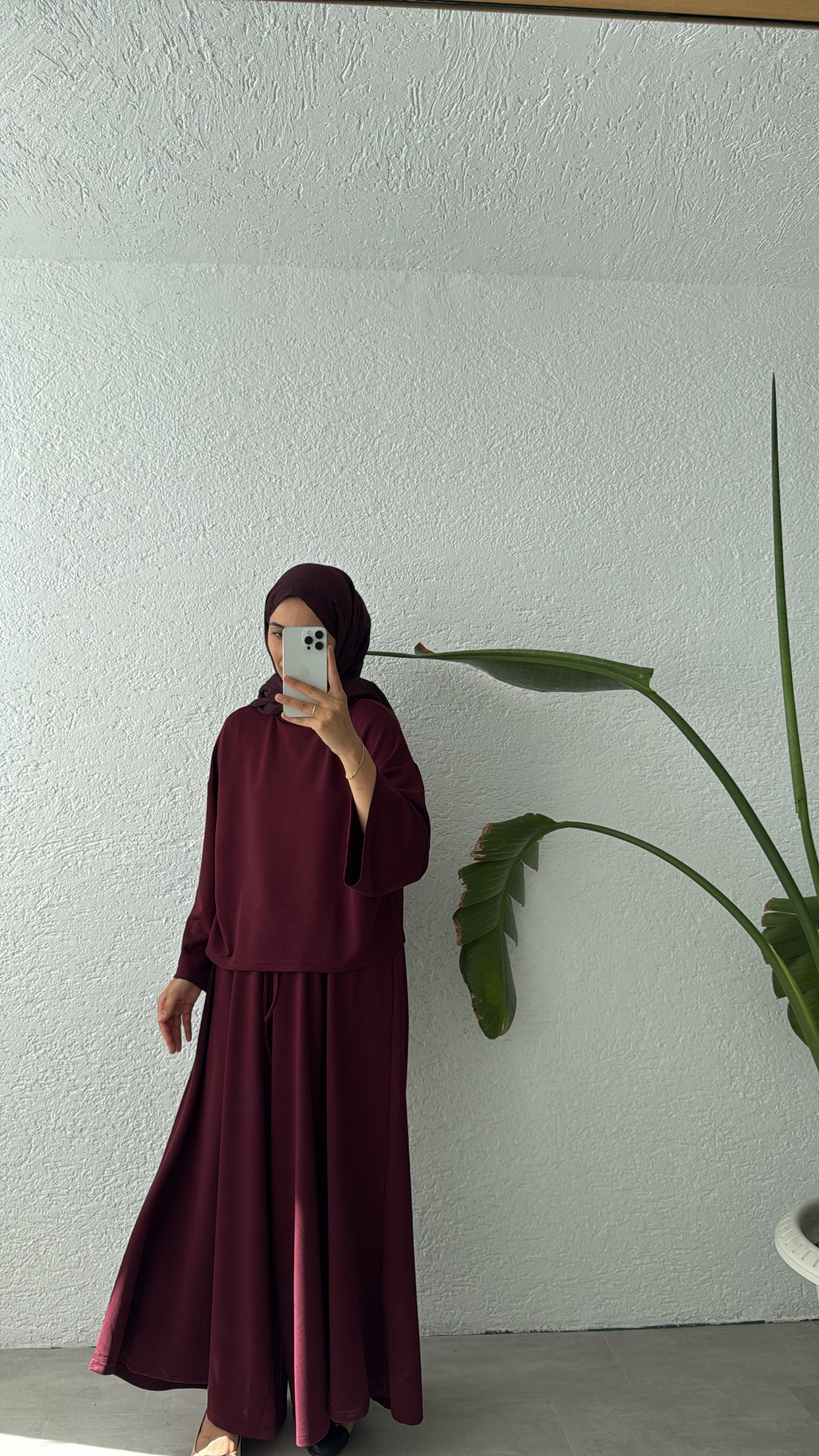 PREMİUM OYSHO BOL PANTOLONLU TAKIM - BORDO