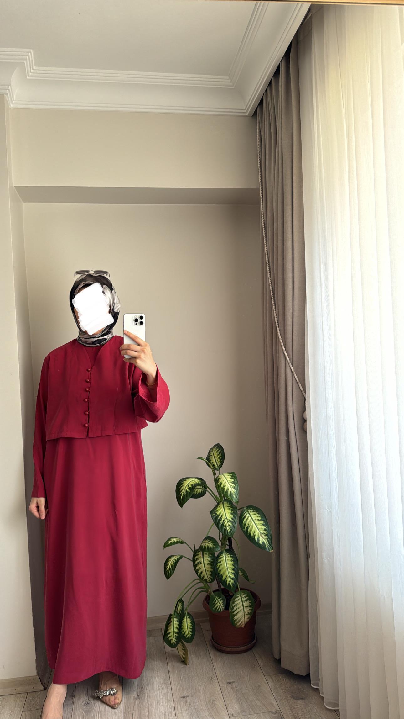 SOPHİA BOLEROLU ELBİSE - BORDO