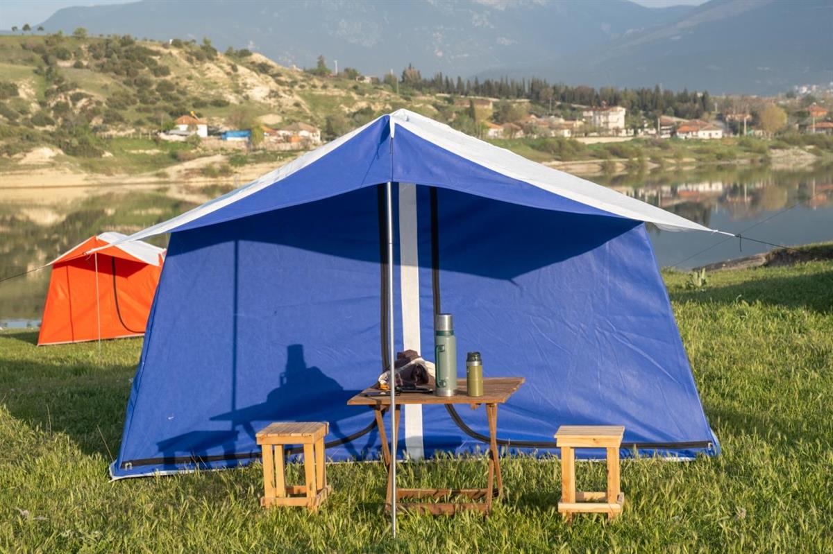 Tunç İki Odalı Aile Tipi 5-6 Kişilik Kamp Çadırı Mavi - ertyapimarket.com