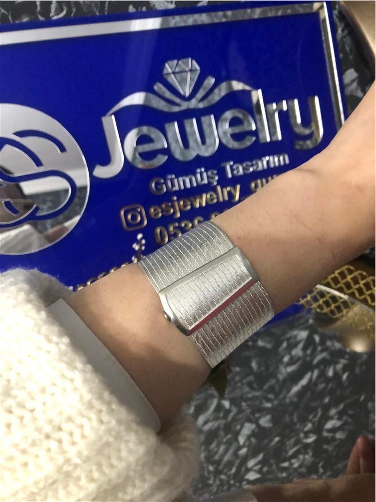 17 Sıra Hasır Tokalı Gümüş Bileklik