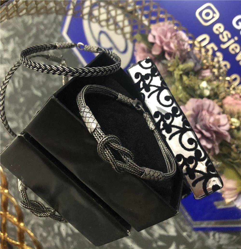 İkili Oksitli Gümüş Bileklik Set