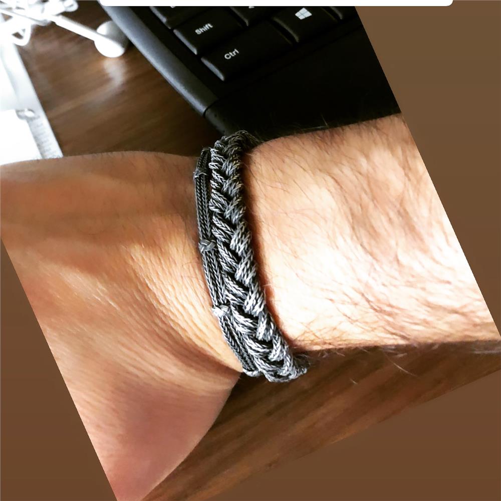 İkili Oksitli Gümüş Bileklik Set