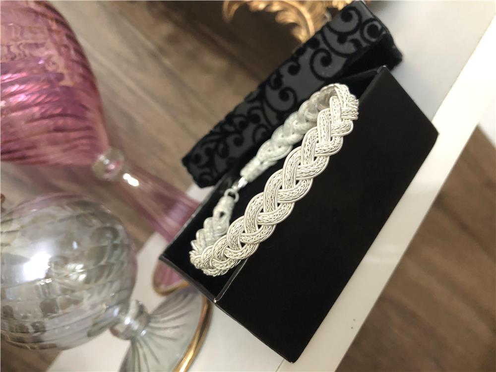 Örgü Model Kazaziye Gümüş Bileklik