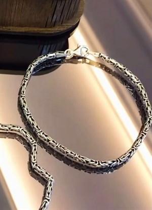 2.8 mm Gümüş Kral Erkek Bileklik