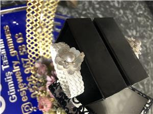 İnci Tokalı Kazaziye Gümüş Bileklik