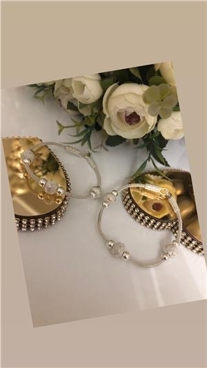 Üç Top İşlemeli Kazaziye Gümüş Bileklik