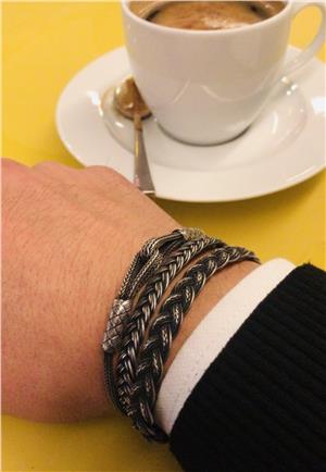 Üçlü Oksitli Gümüş Bileklik Set