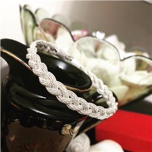 Zincir Saç Örgü Model Kazaziye Gümüş Bileklik