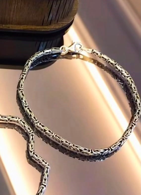 2.8 mm Gümüş Kral Erkek Bileklik
