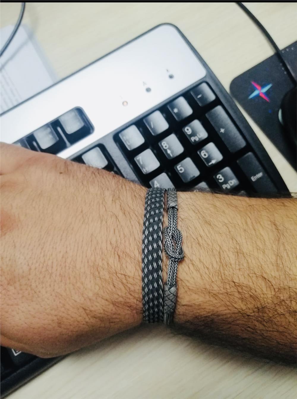 İkili Oksitli Gümüş Bileklik Set