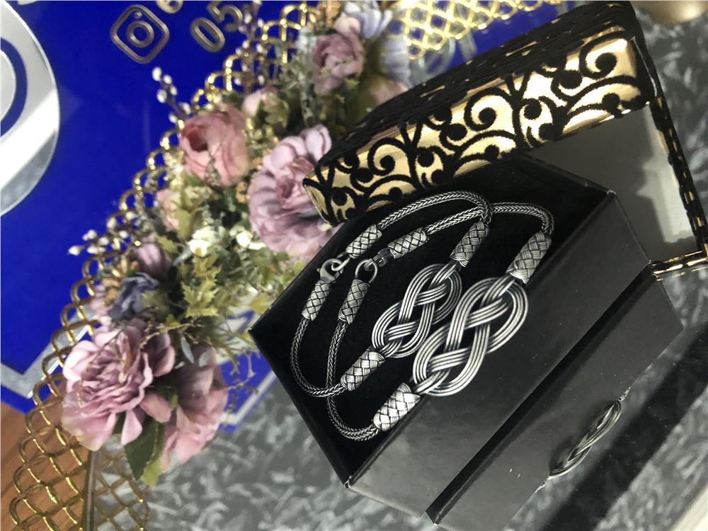 İkili Oksitli Gümüş Bileklik Set