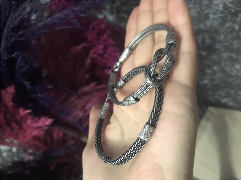 İkili Oksitli Gümüş Bileklik Set