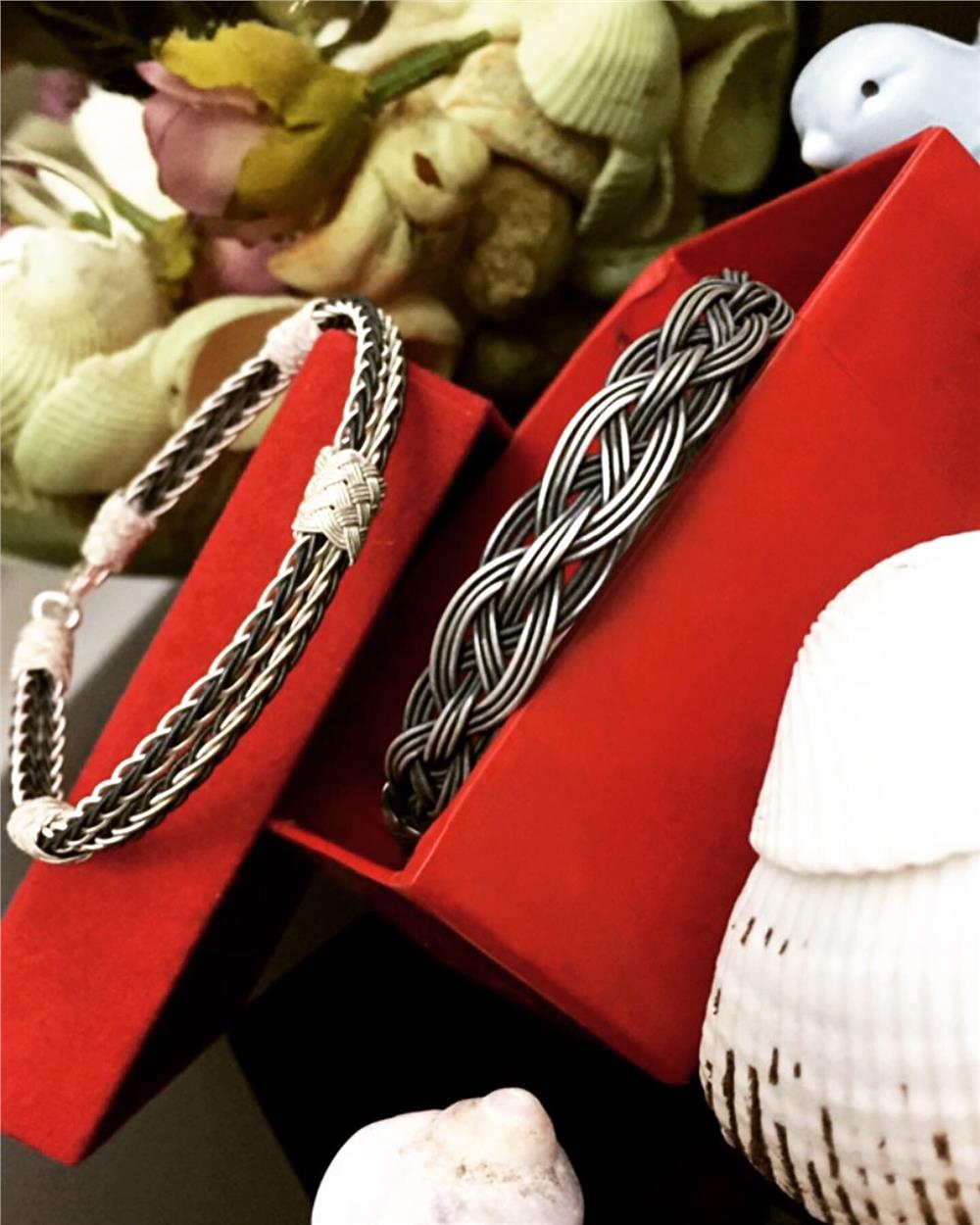 İkili Siyah Beyaz&Oksitli Gümüş Bileklik Set