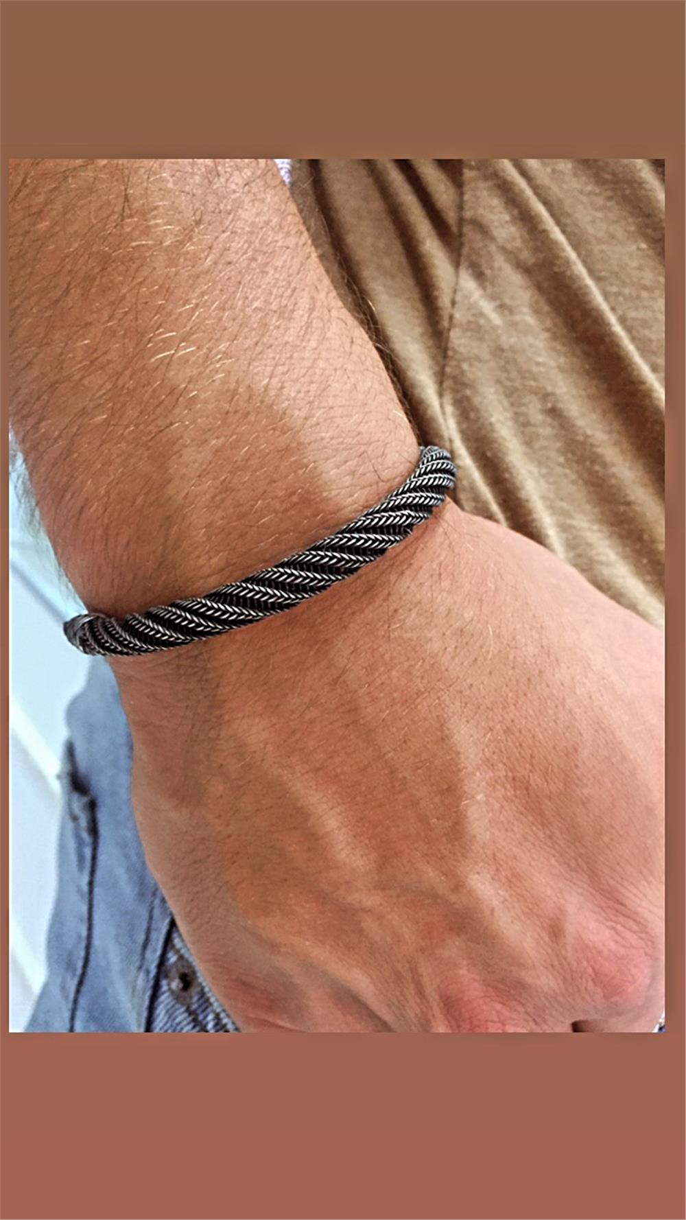 Oksitli Burgu Model Kazaziye Gümüş Bileklik