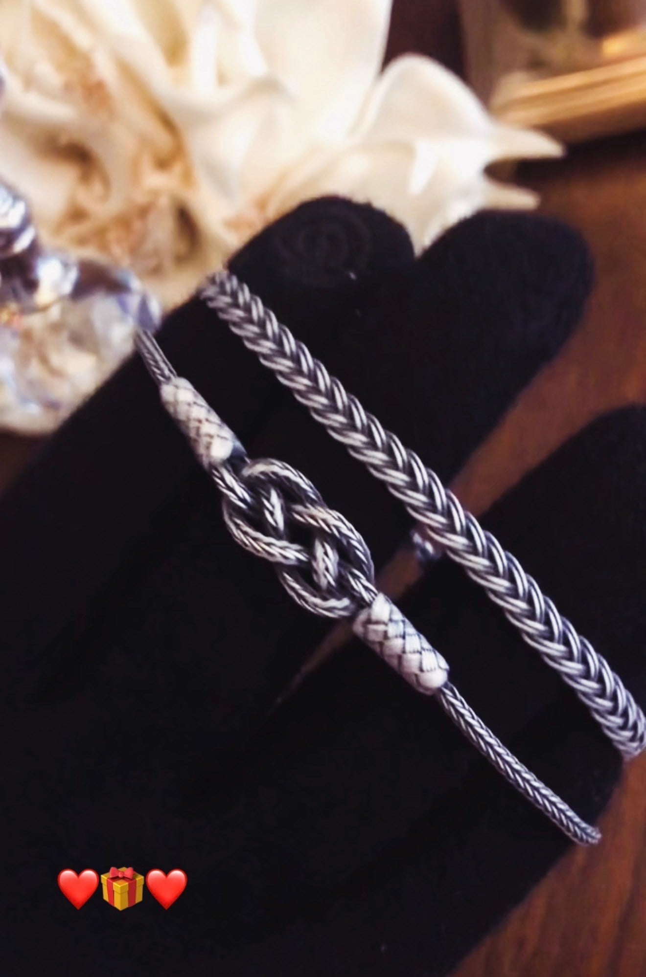 Oksitli Sonsuzluk ve Örgülü Gümüş İkili Bileklik Set