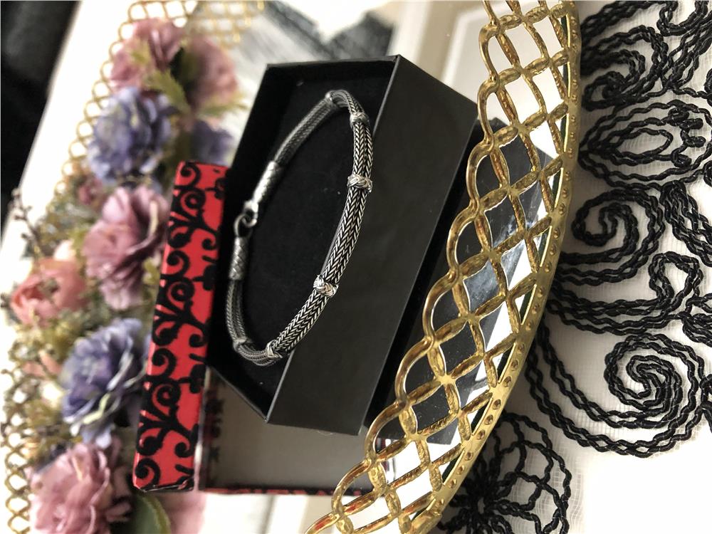 Oksitli Zincir Model Kazaziye Gümüş Bileklik