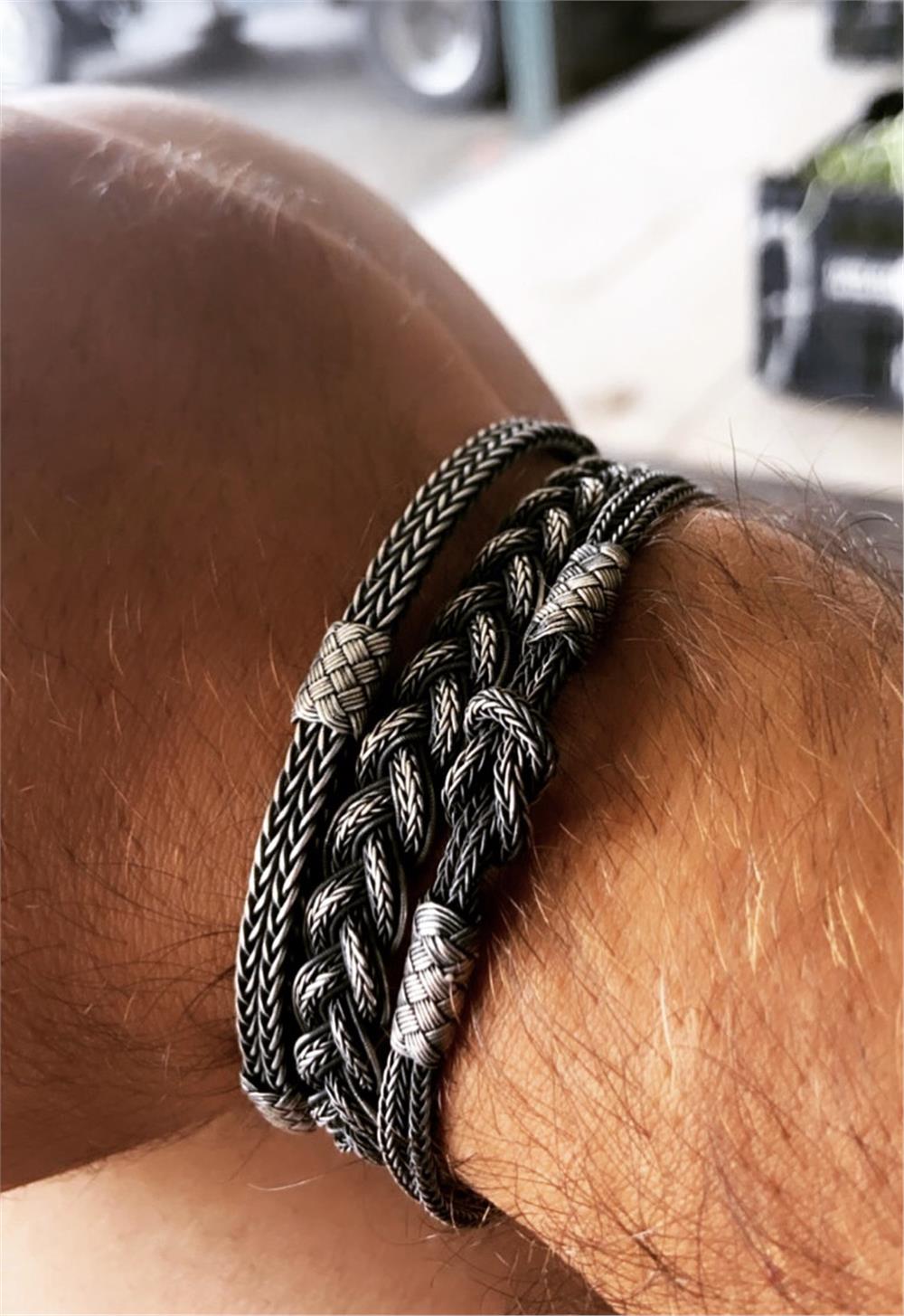 Üçlü Oksitli Gümüş Bileklik Set