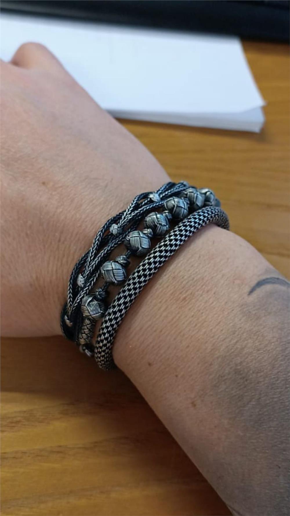 Üçlü Oksitli Gümüş Bileklik Set