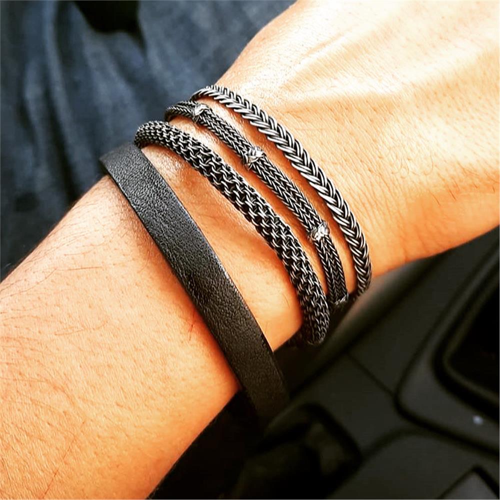 Üçlü Oksitli Gümüş Bileklik Set