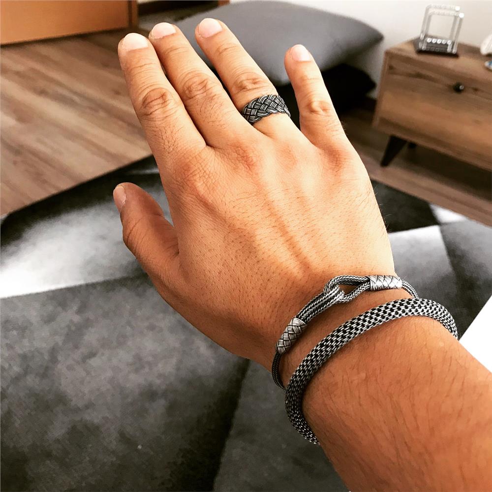 Üçlü Oksitli Gümüş Bileklik&Yüzük Set