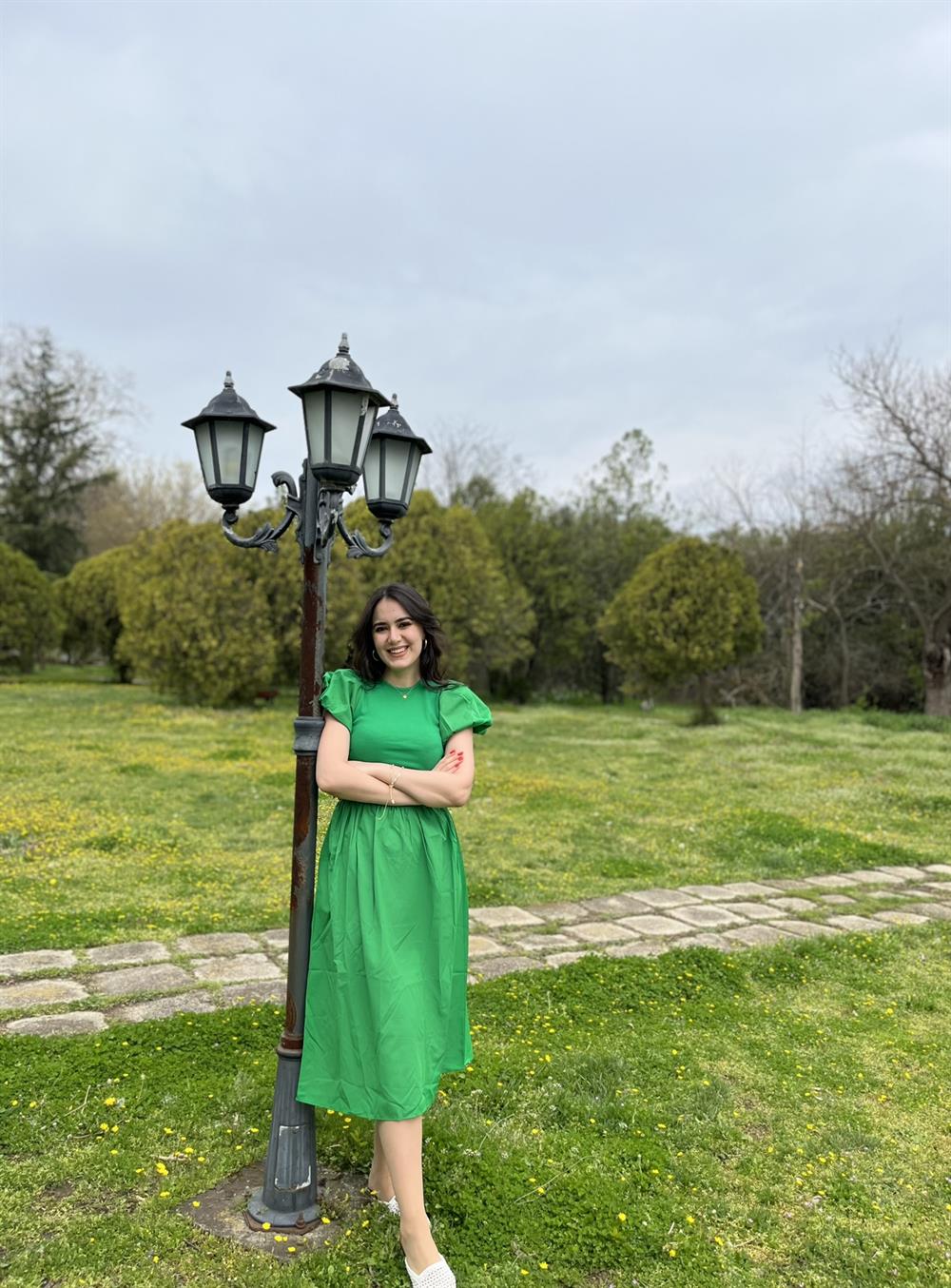 ZARA MODEL YEŞİL ELBİSE