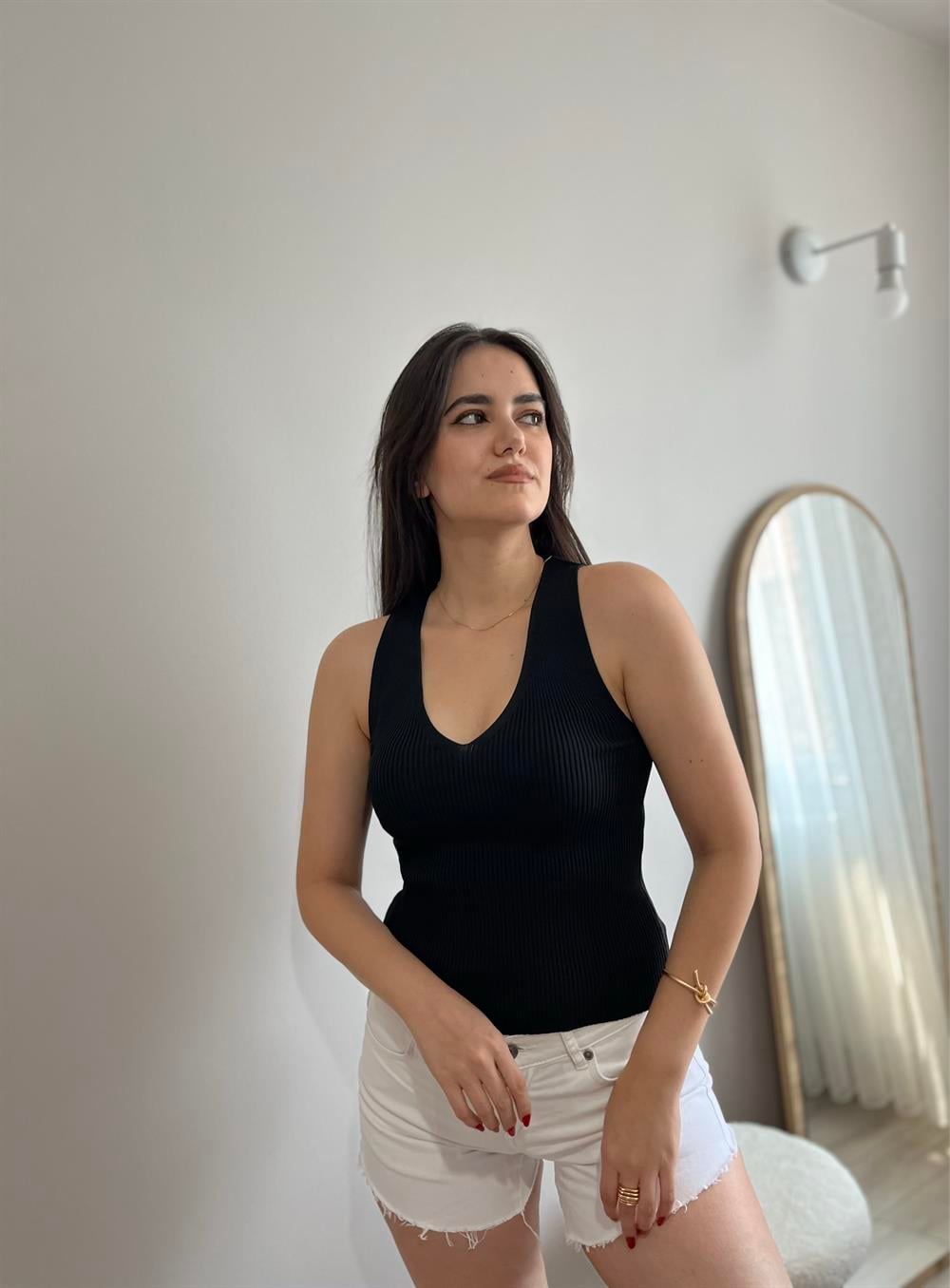 V YAKA YAZLIK TRİKO ATLET 