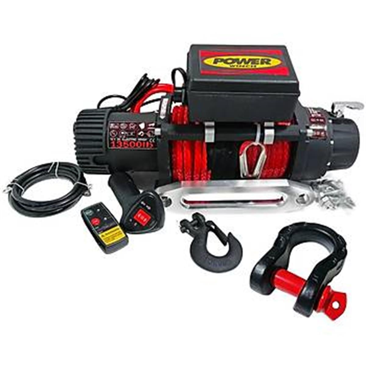 Power Winch 13500 lb Sentetik Halatlı Off-Road 4x4 Elektrikli Vinç 12V