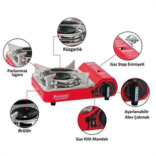 Orcamp Mini Çantalı Kamp Ocağı (Kırmızı)