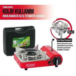 Orcamp Mini Çantalı Kamp Ocağı (Kırmızı)