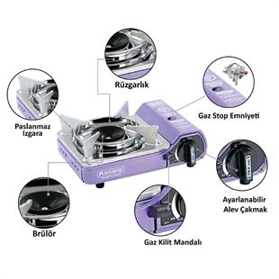 Orcamp Mini Çantalı Kamp Ocağı (Mor)