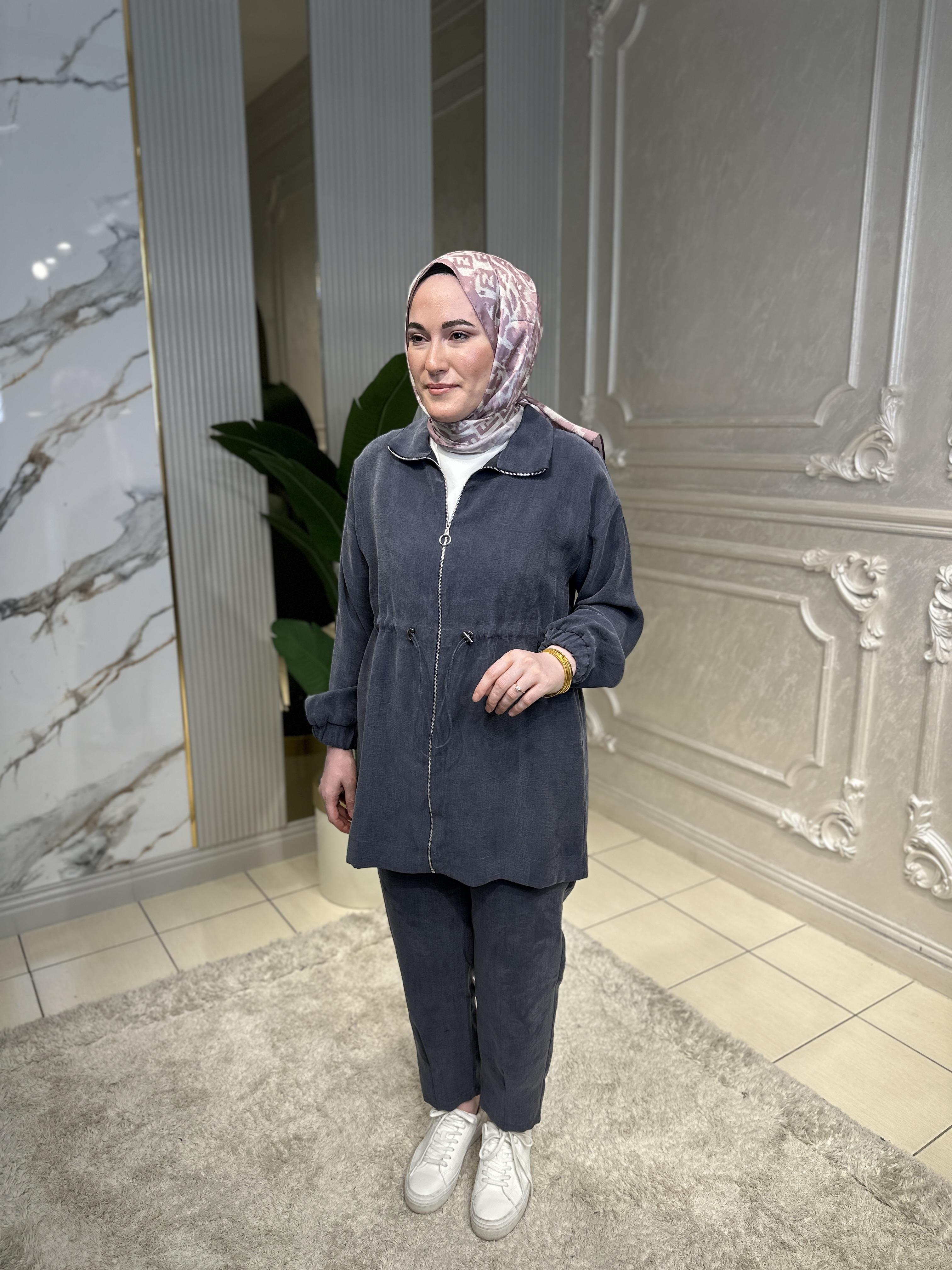 1415 Bel Büzgülü Pantolon Takım
