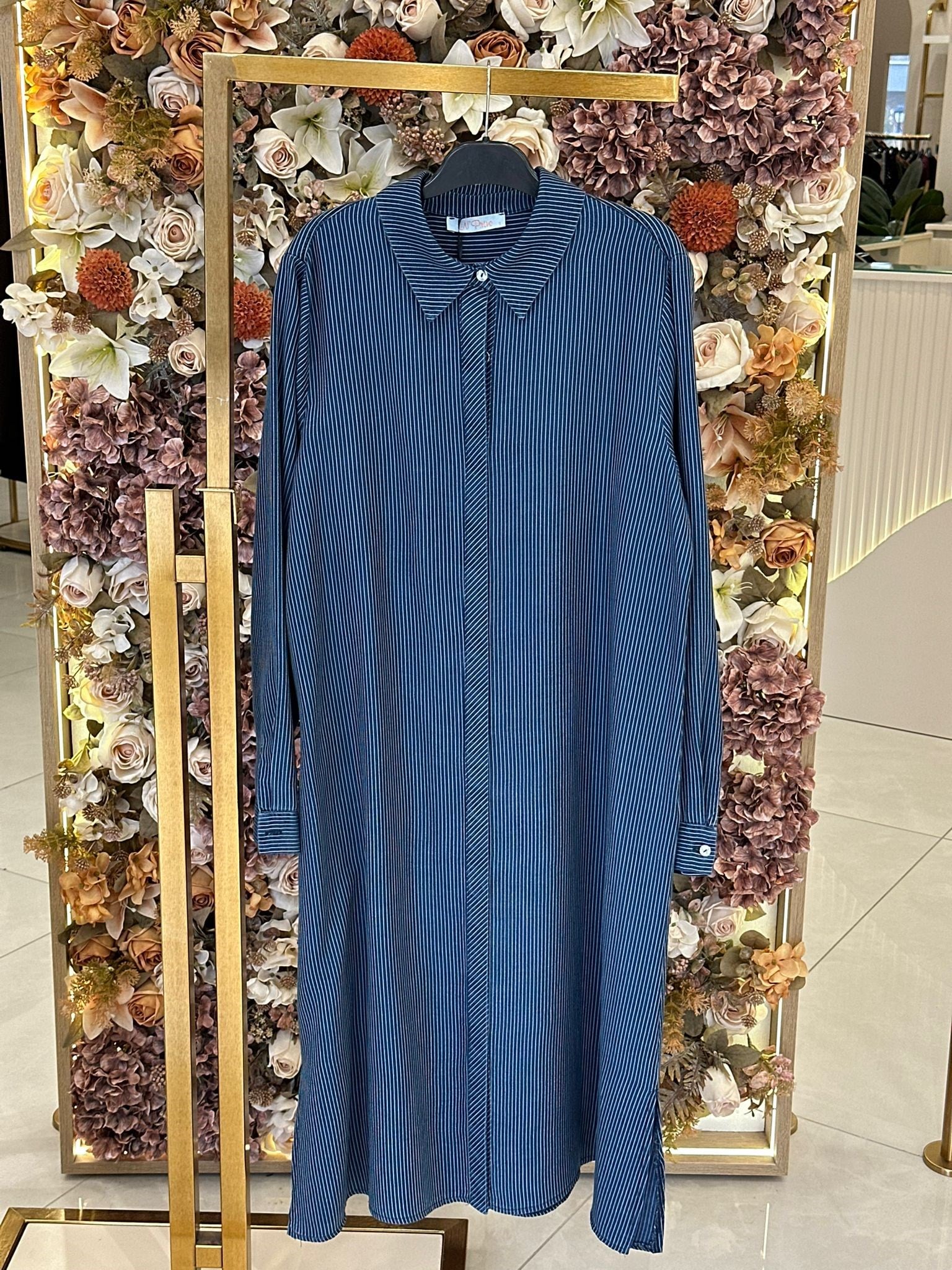 19537 Çizgili Tencel Tunik
