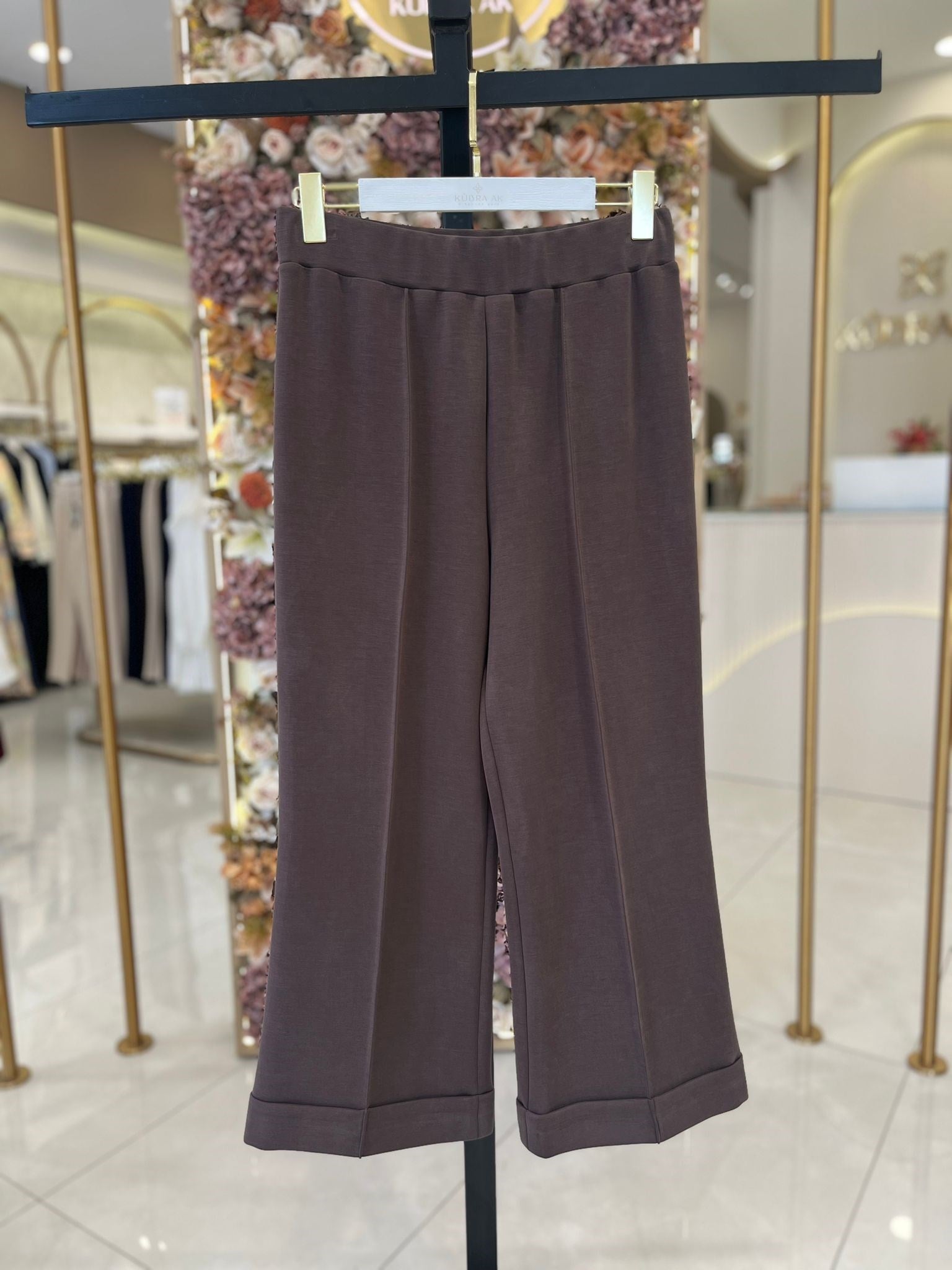 5536 Nervürlü Bambu Duble Paça Pantolon