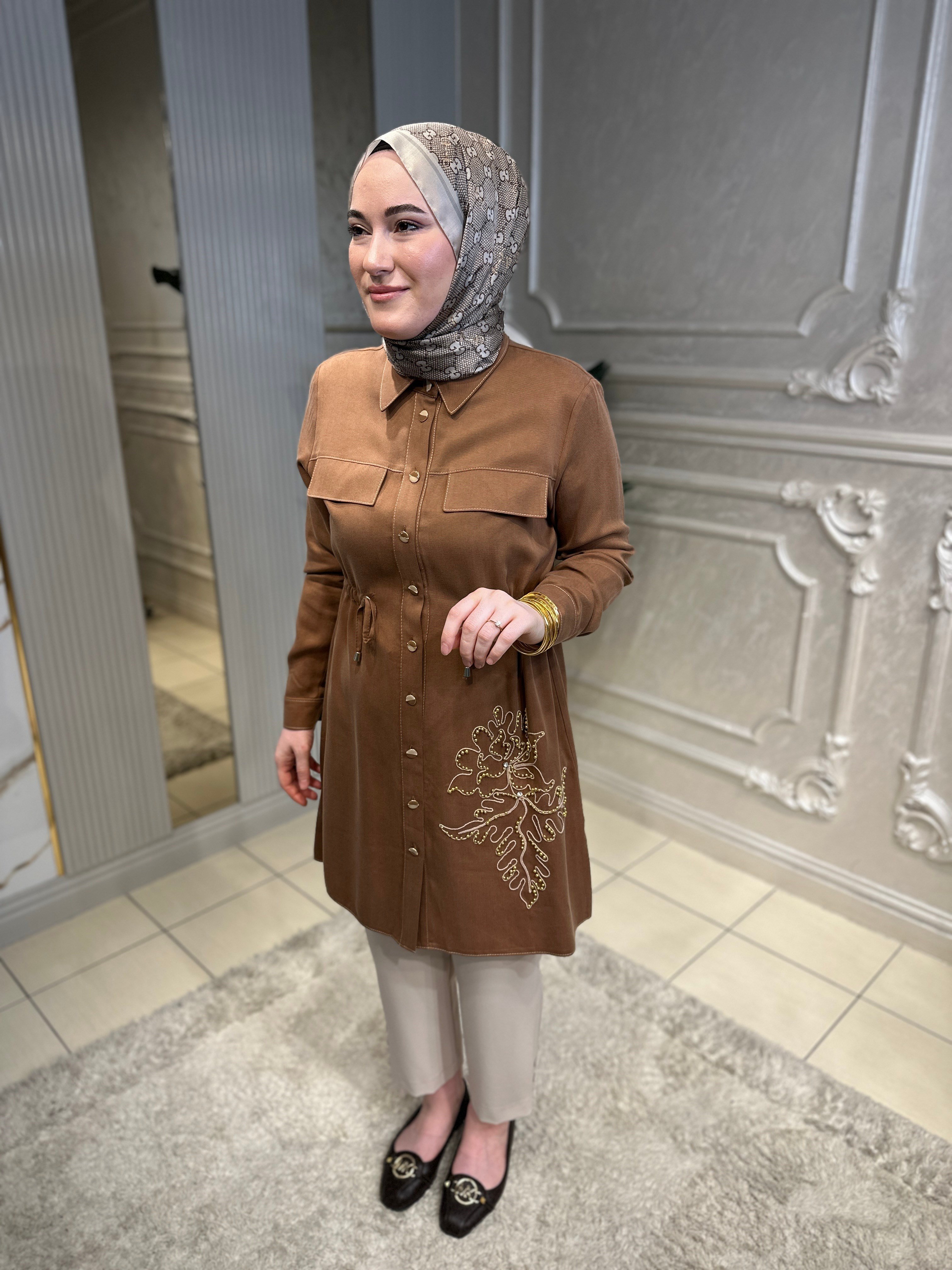 6213 Lase İşlemeli Tencel Kap