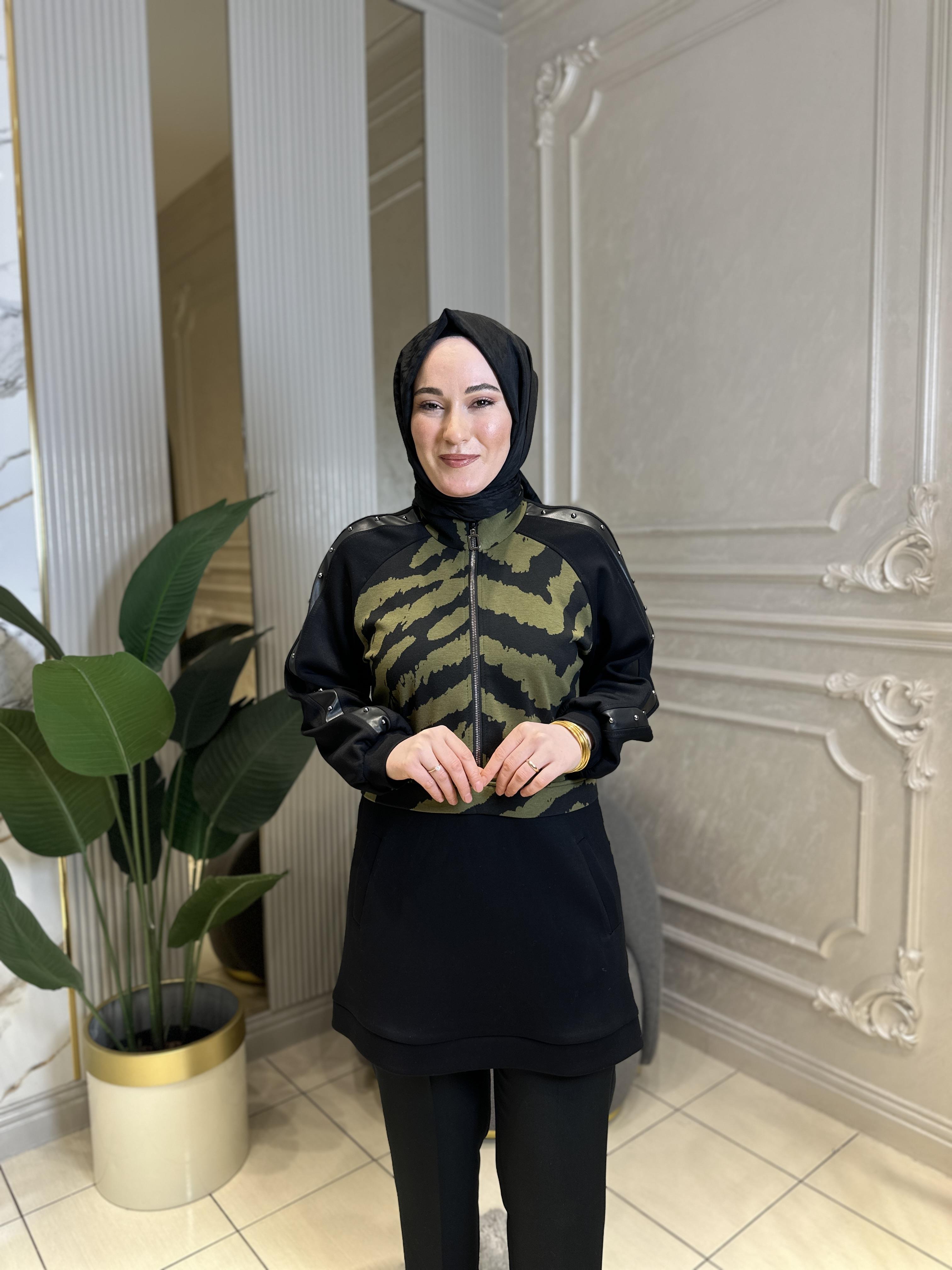 7020 Fermuarlı Uzun Sweat