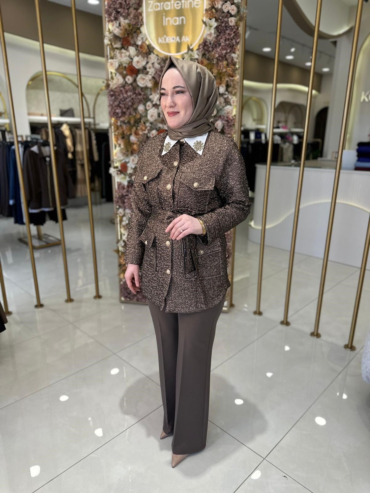 8000 Poplin Yaka Jakar Ceket