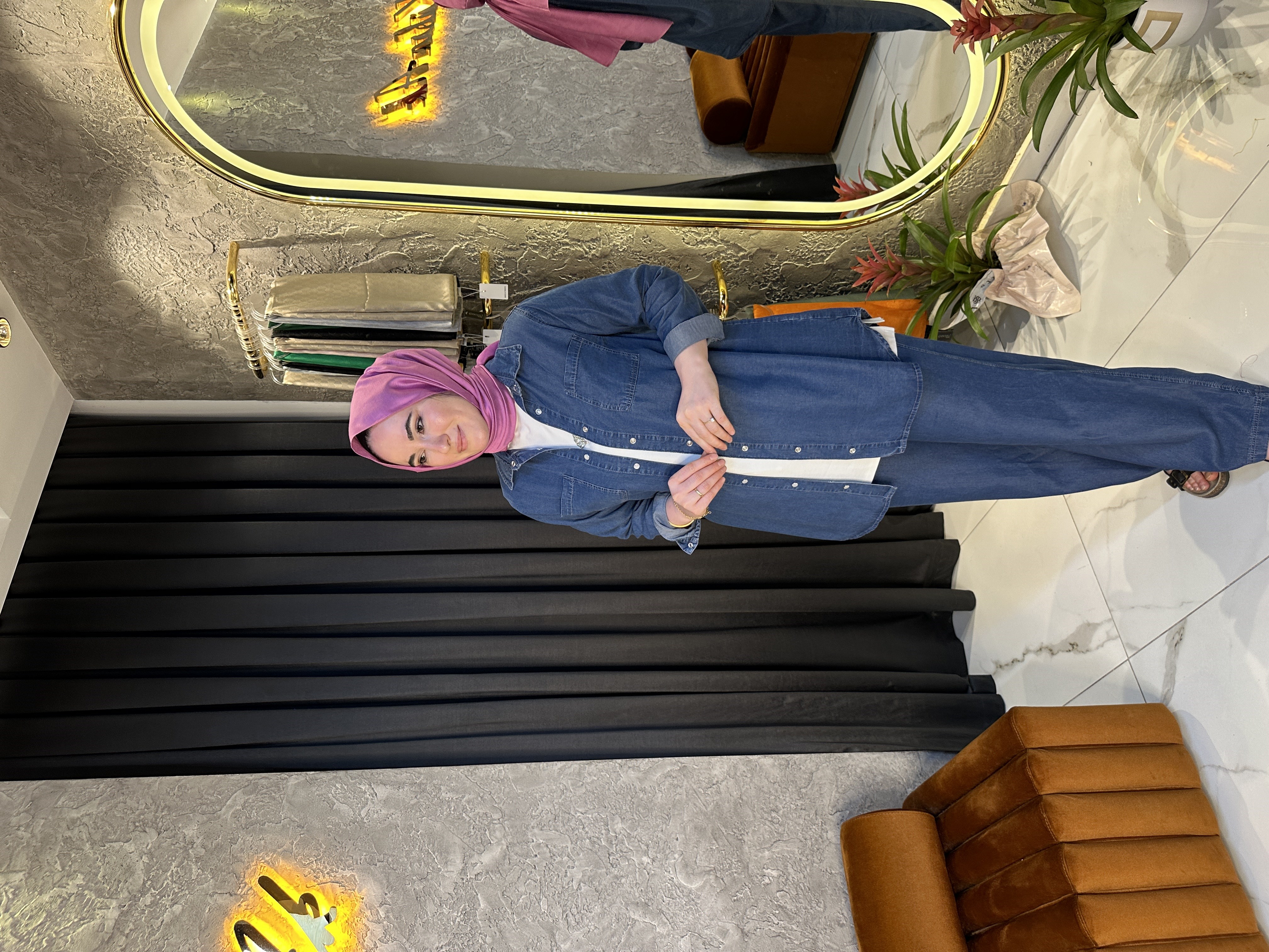 Ak5503 Tencel Pantolonlu Takım