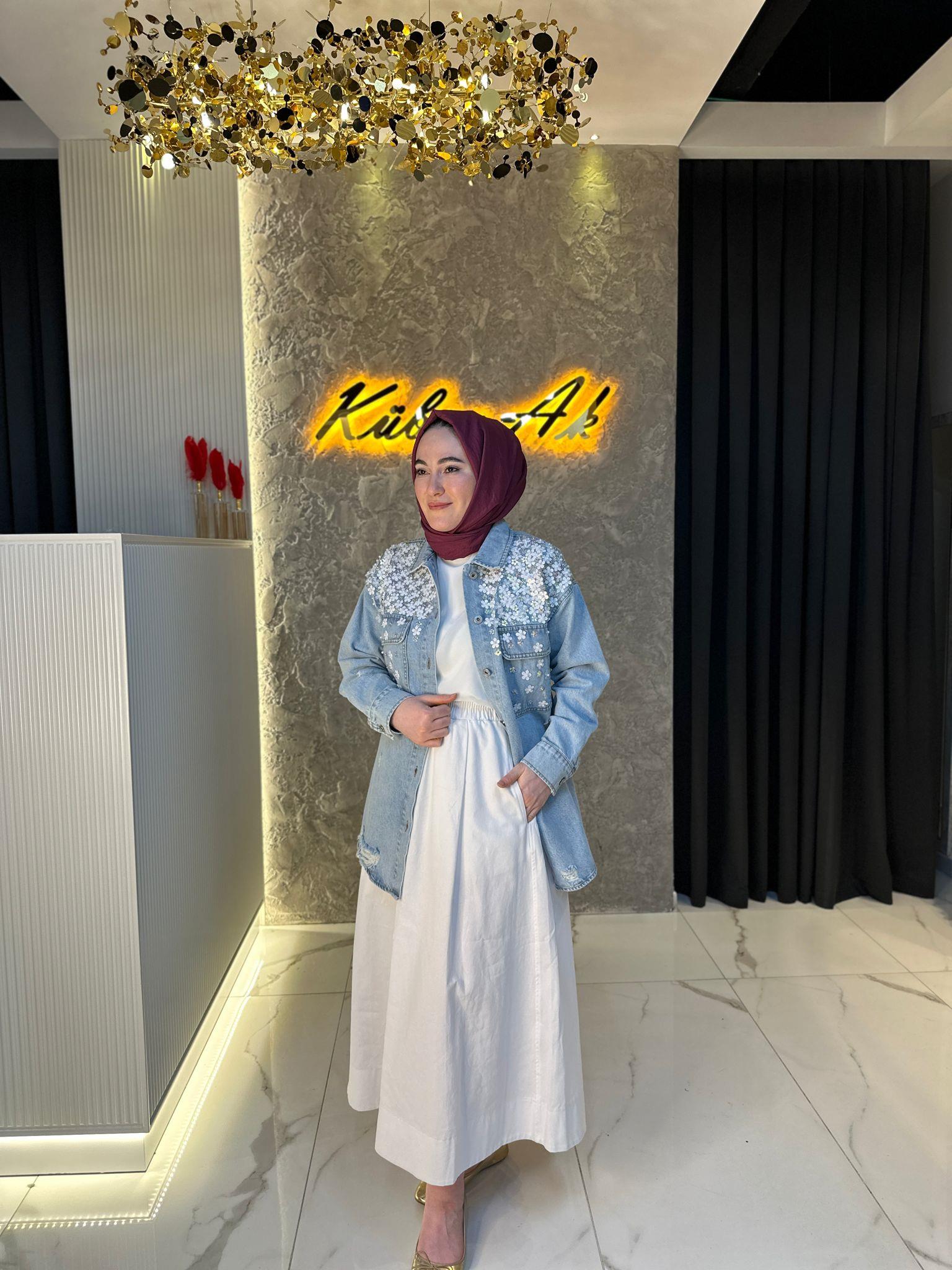 AK7120 DENİM PAPATYA CEKET