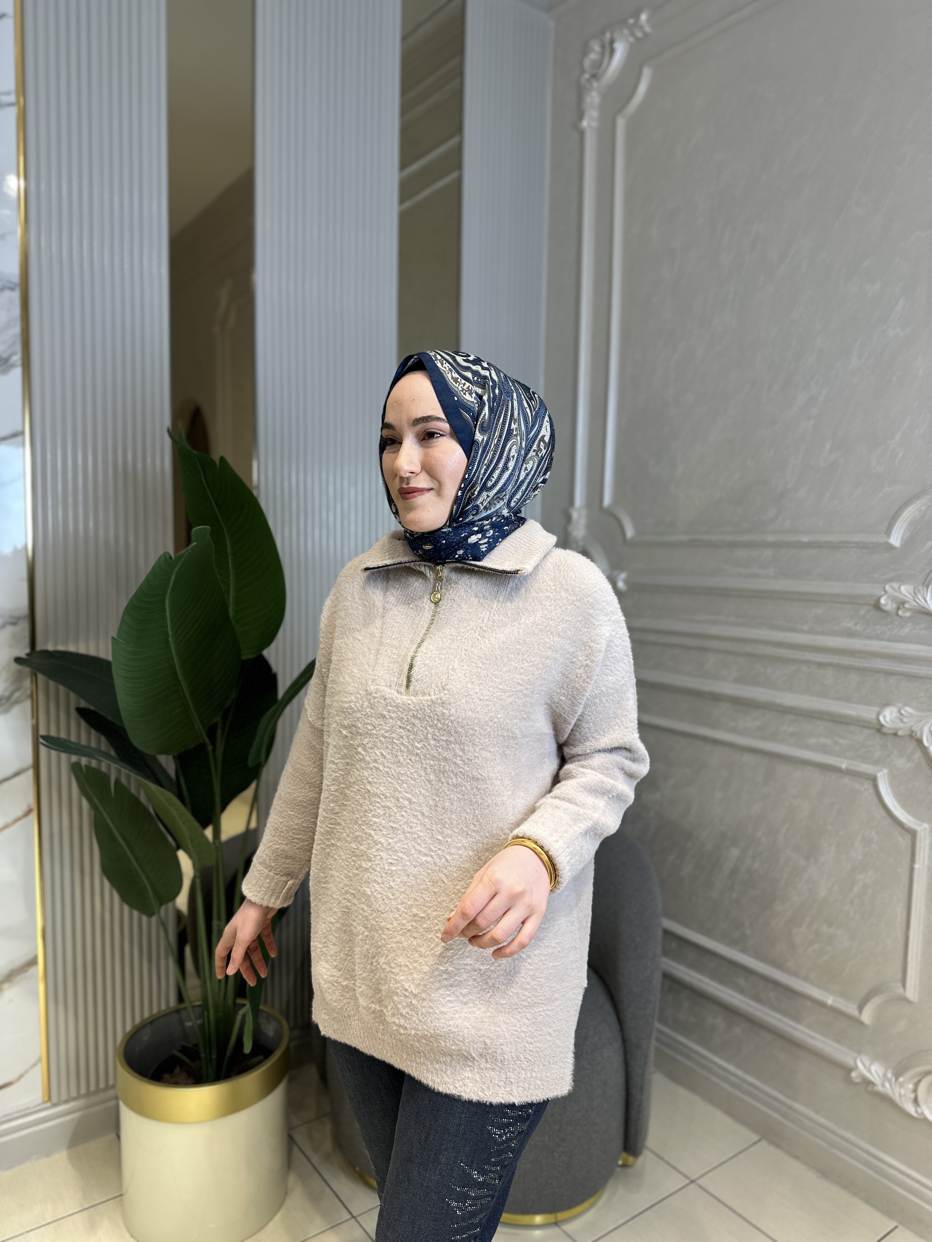 Missemramiss4577 Moderna Fermuarlı Kazak